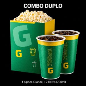 Cinesystem |  Combo Duplo de pipoca ( válido para Praia Grande )